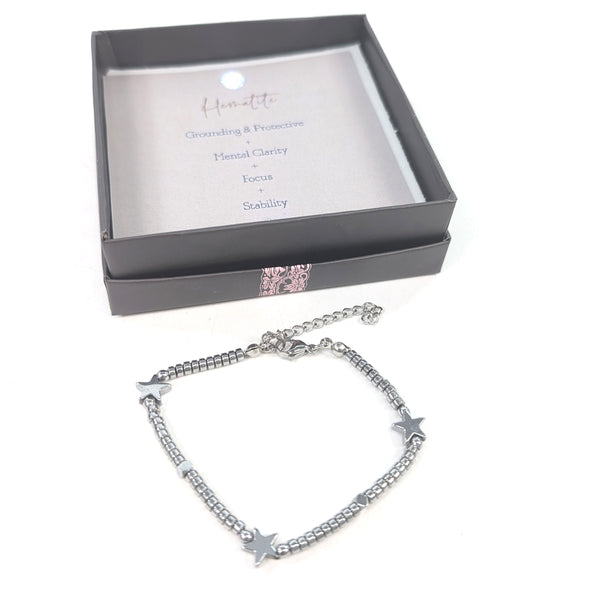 Hematite Stars Bracelet - Silver