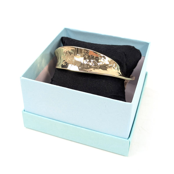 Twisted Hammered Bangle (in Gift Box) - Gold