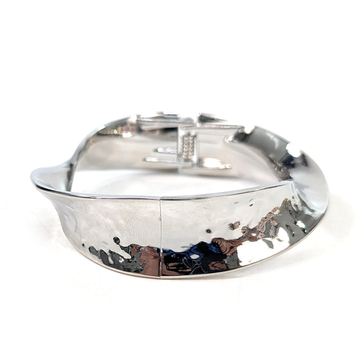 Twisted Hammered Bangle (in Gift Box) - Silver