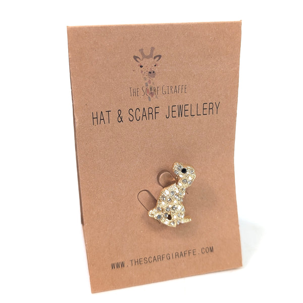 Hat & Scarf Jewellery on Card - Gold Dog
