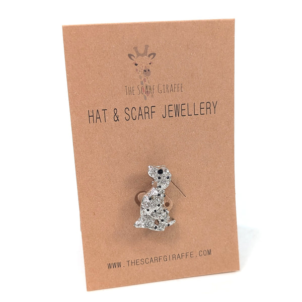 Hat & Scarf Jewellery on Card - Silver Dog