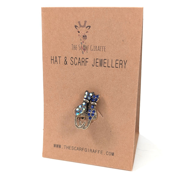 Hat & Scarf Jewellery on Card - Blue Cat