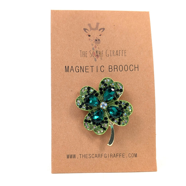 Magnetic Brooch - Fabulous Four Leaf Clover