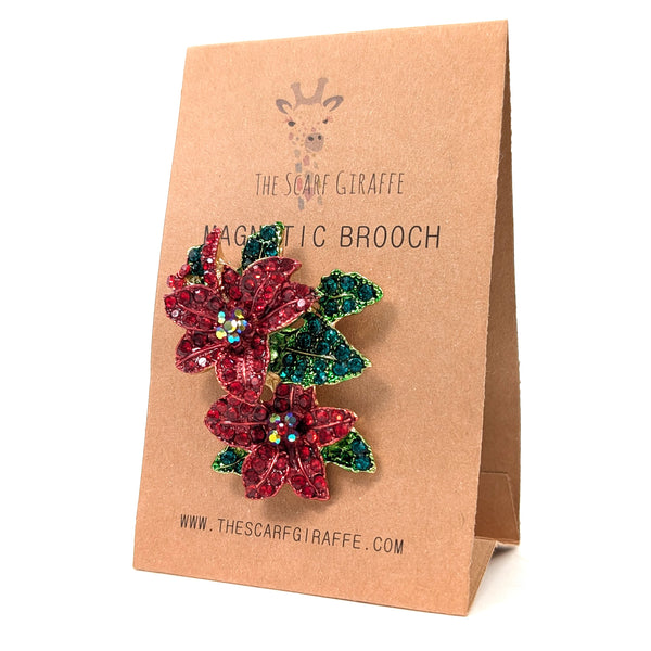 Magnetic Brooch - Pure Poinsettia