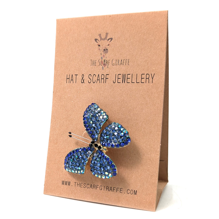 Brilliant Blue Butterfly Brooch
