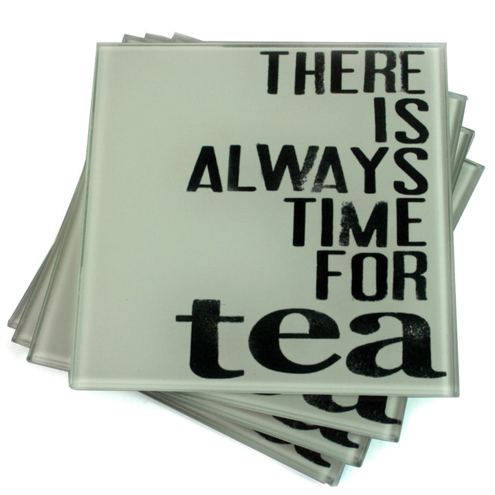 S/4 Glass Coasters - Tea 1