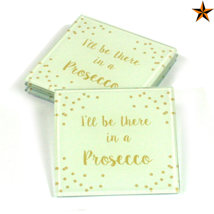 S/4 Glass Coasters - Prosecco 1
