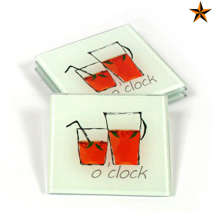 S/4 Glass Coasters - Fruit Cocktail 1