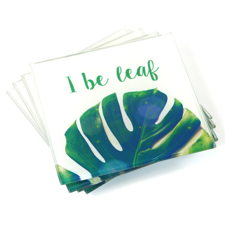 Set of 4 Coasters - I Be Leaf 1