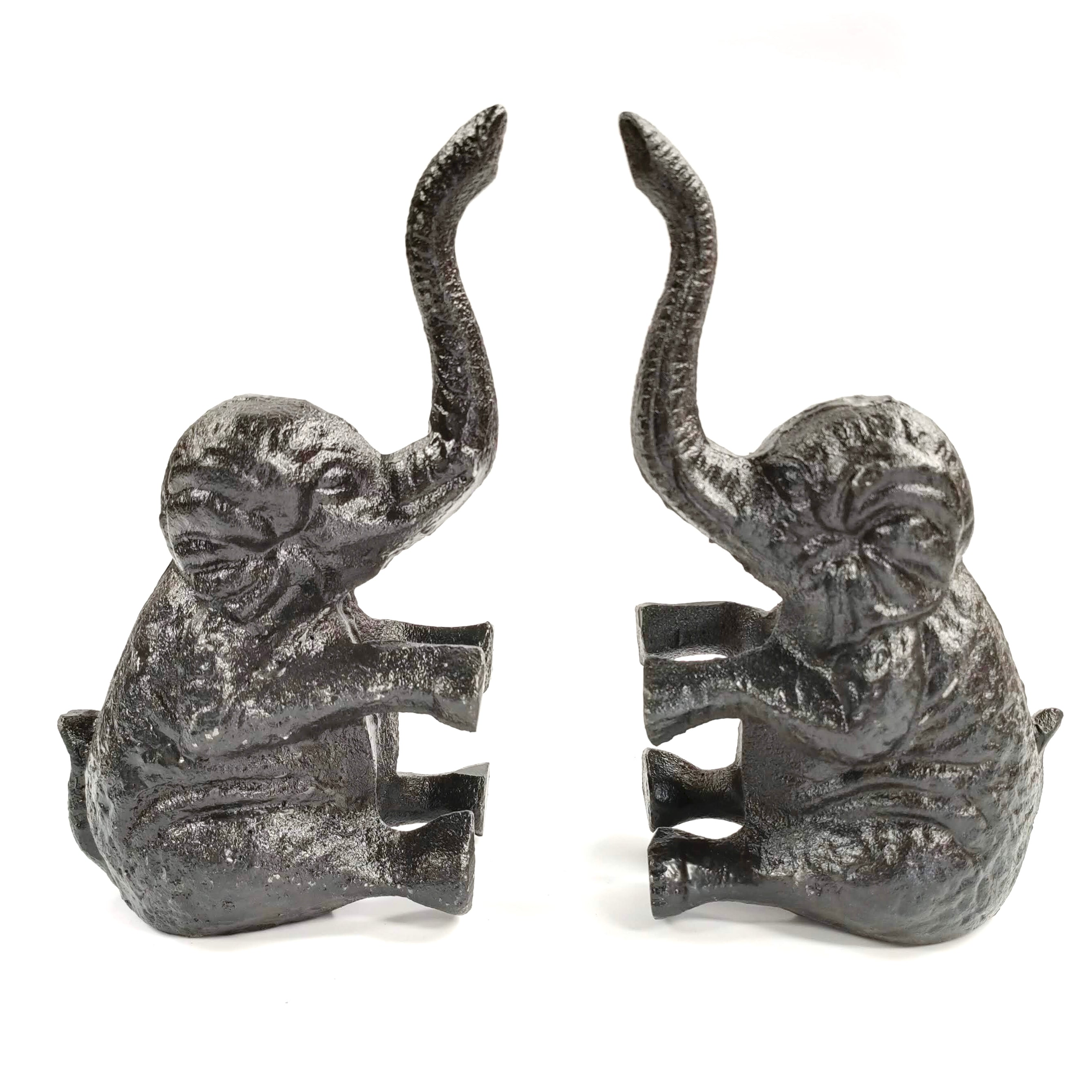 Cast Iron Bookends - Sitting Elephants