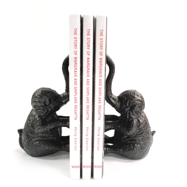 Cast Iron Bookends - Sitting Elephants