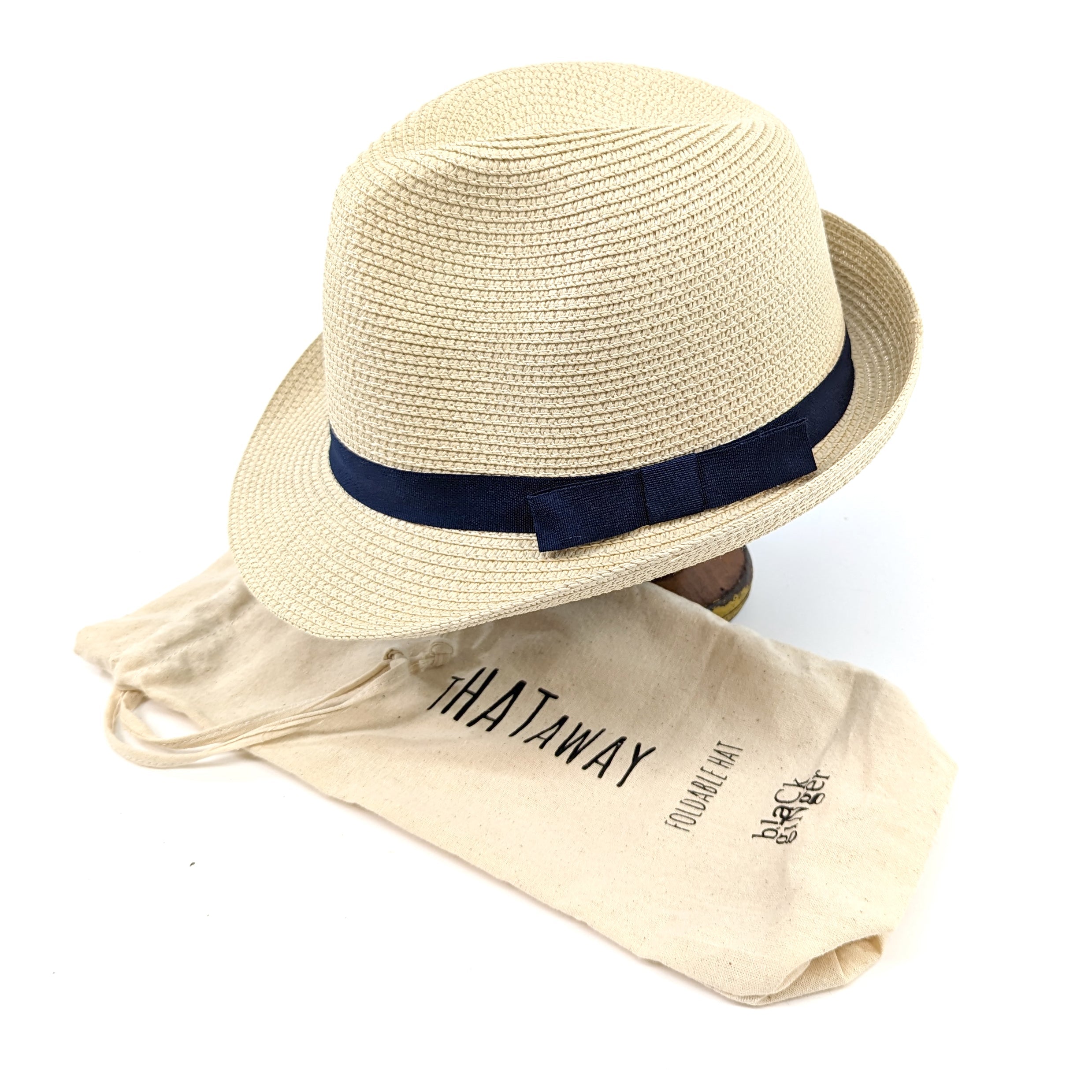 Trilby Style Sun Hat with a Blue Band (59cm)