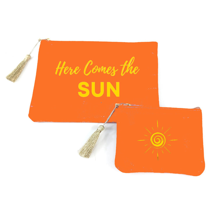 Here Comes the Sun' Set of 2 Velvet Bags/Purses