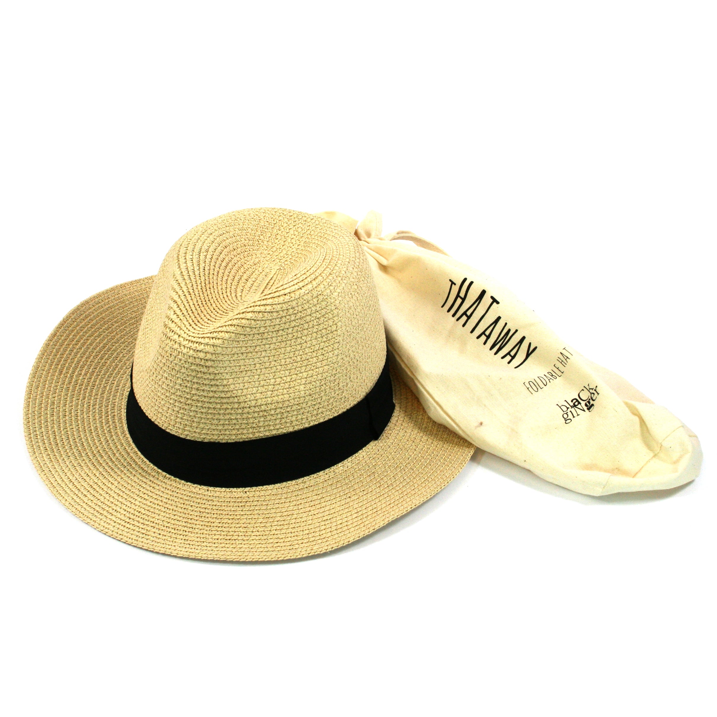 Panama Style Foldable Sun Hat in Bag  - Large (59cm)