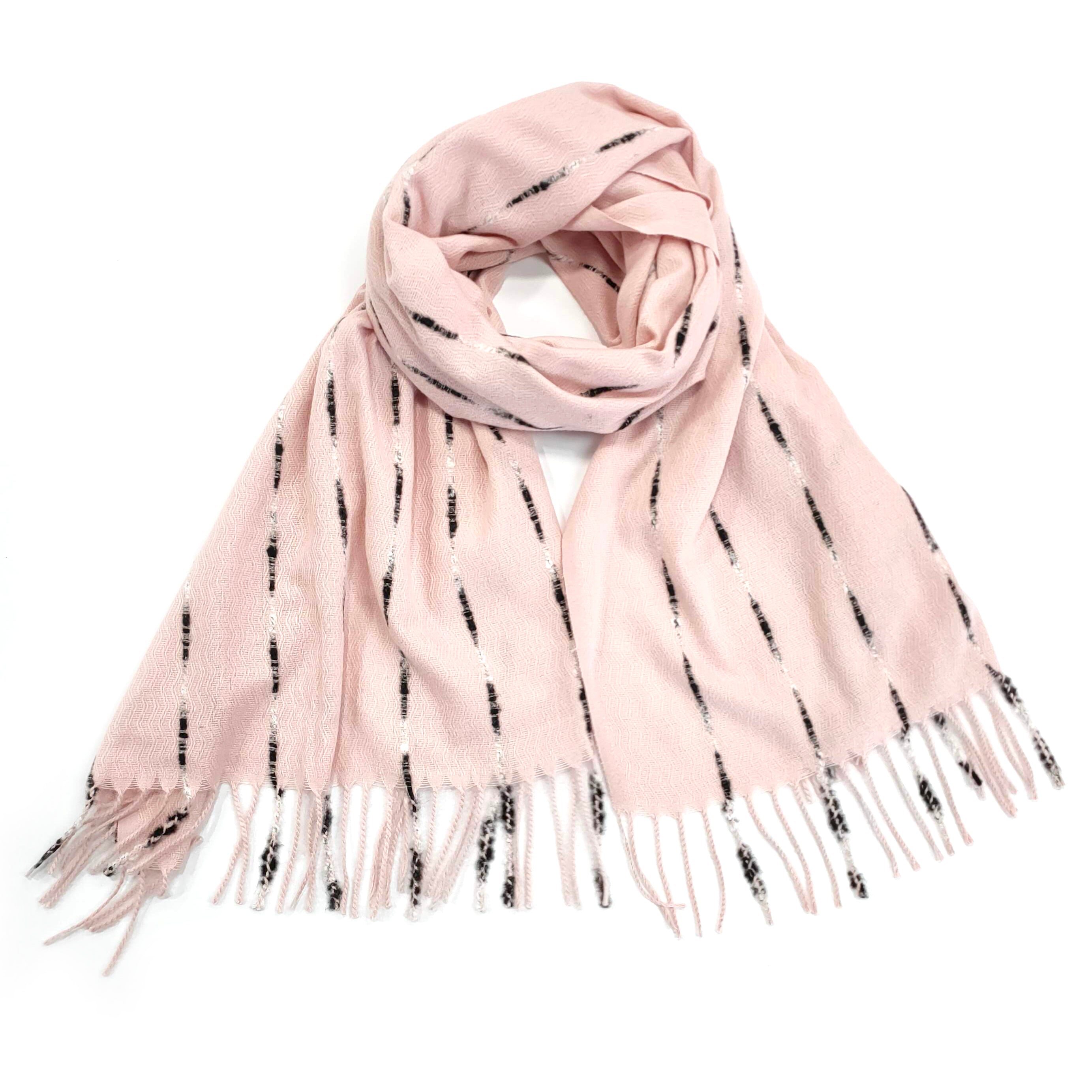 Joussard - Dotted Stripe Scarf - Pink (70x180cm)