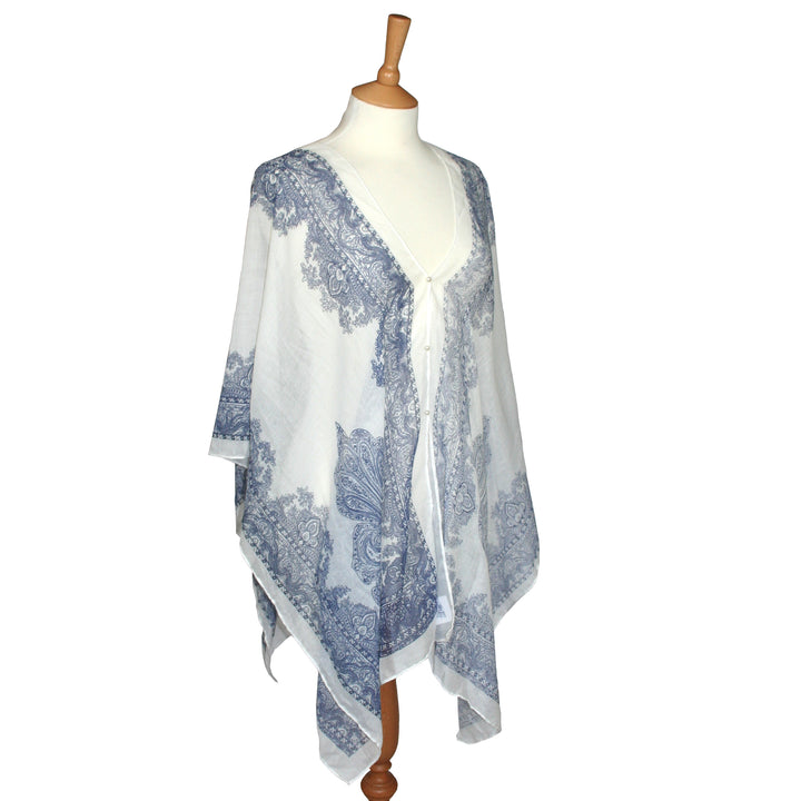 Remich - Pearl Detail Poncho - White