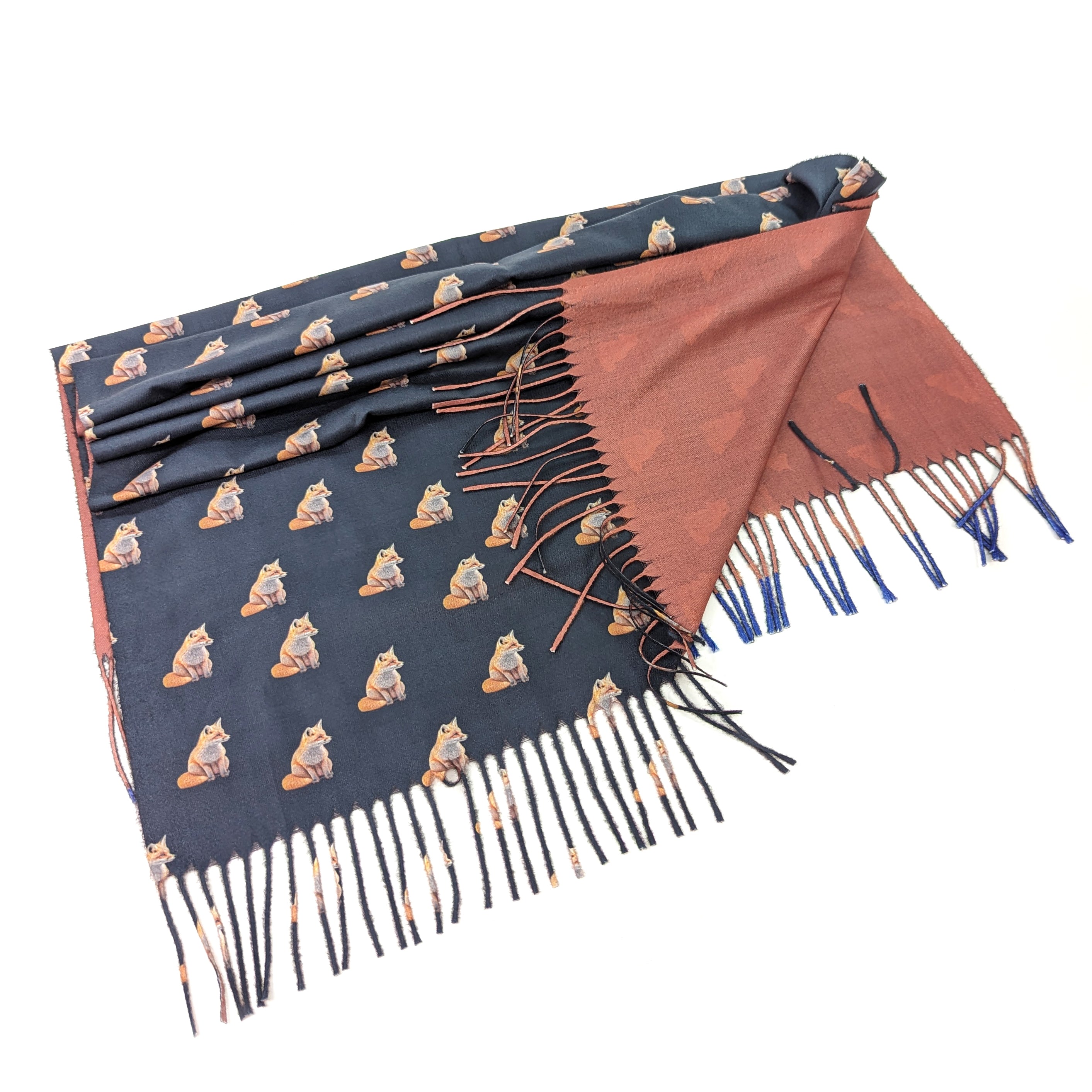 Midnight Fox Pashmina Style Scarf - Exclusive Design (70x180cm)