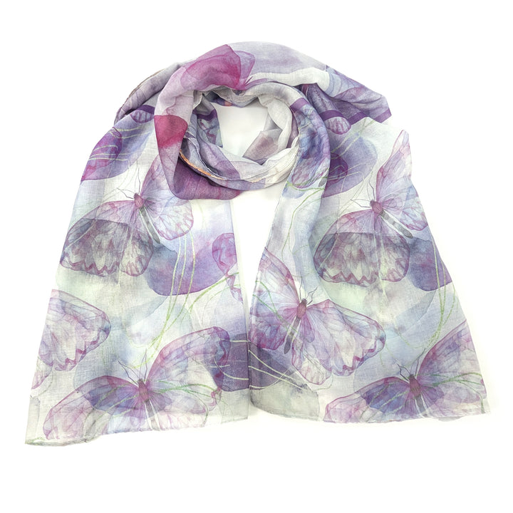 Anima Butterfly Scarf - Iris Purple (50x180cm)
