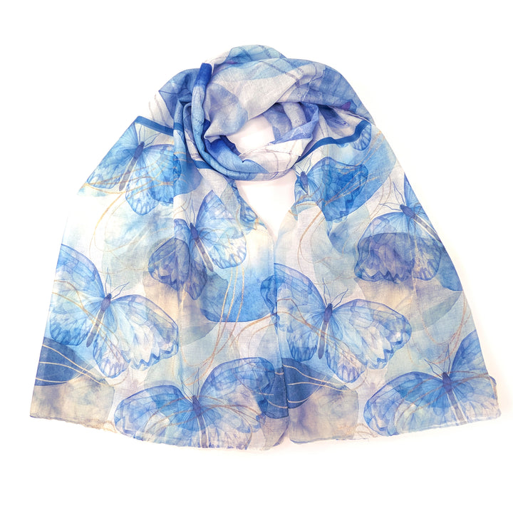Anima Butterfly Scarf -  Sky Blue (50x180cm)