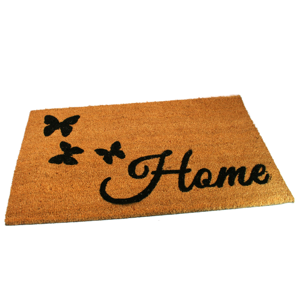 Paillasson en fibre de coco Butterfly Home | 75 cm x 45 cm | Durable, antidérapant et respectueux de l'environnement