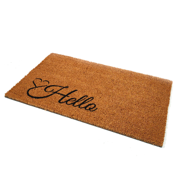 Tapis de porte en fibre de coco Hello Love