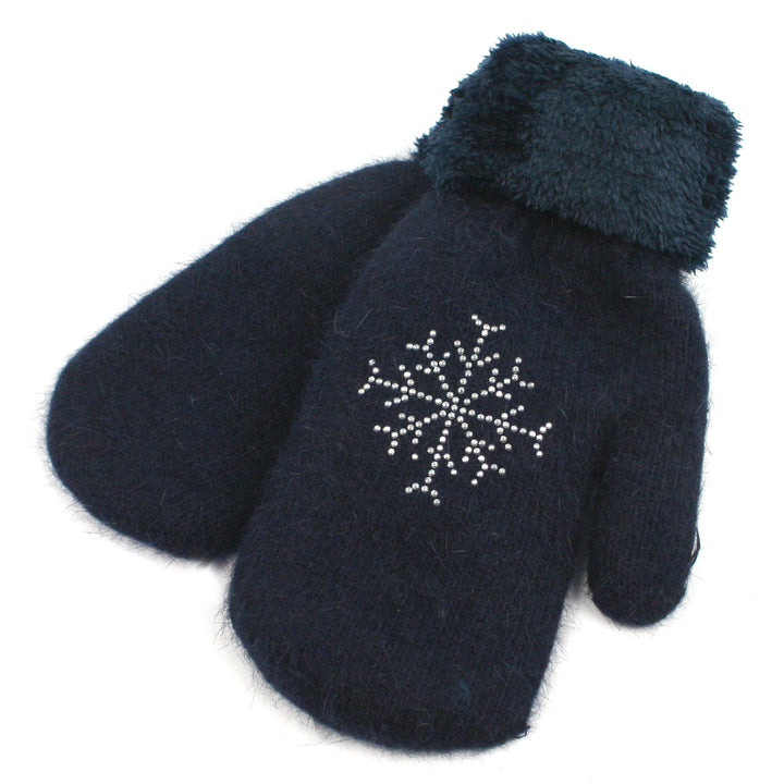 Mitten/Glove - Navy Blue Snowflake 1
