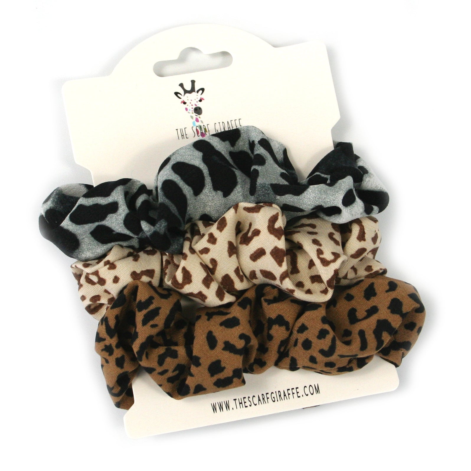 Set of 3 Animal Print Hair Scrunchies