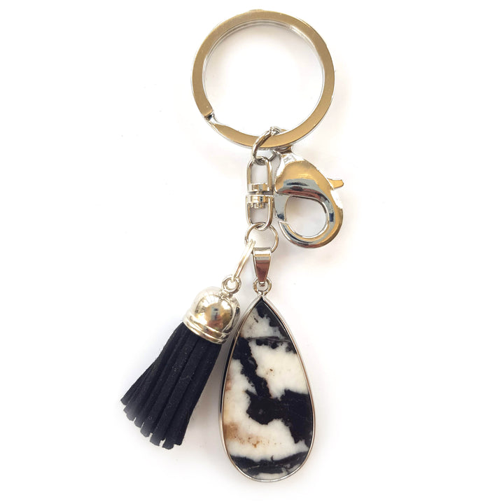 Tiger Stone Keyring with Tassel