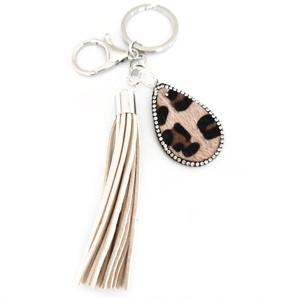 Animal Print and Tassel Keyring