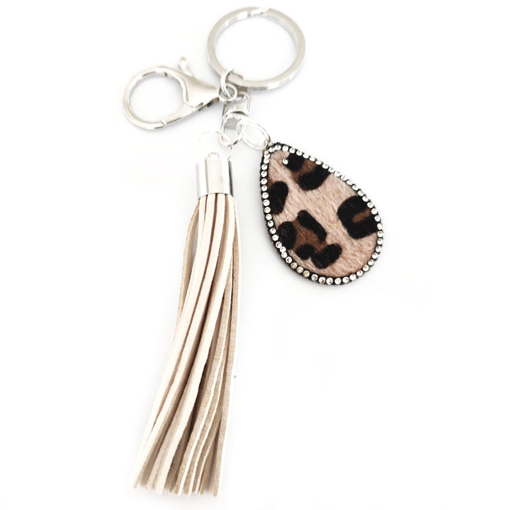 Animal Print and Tassel Keyring