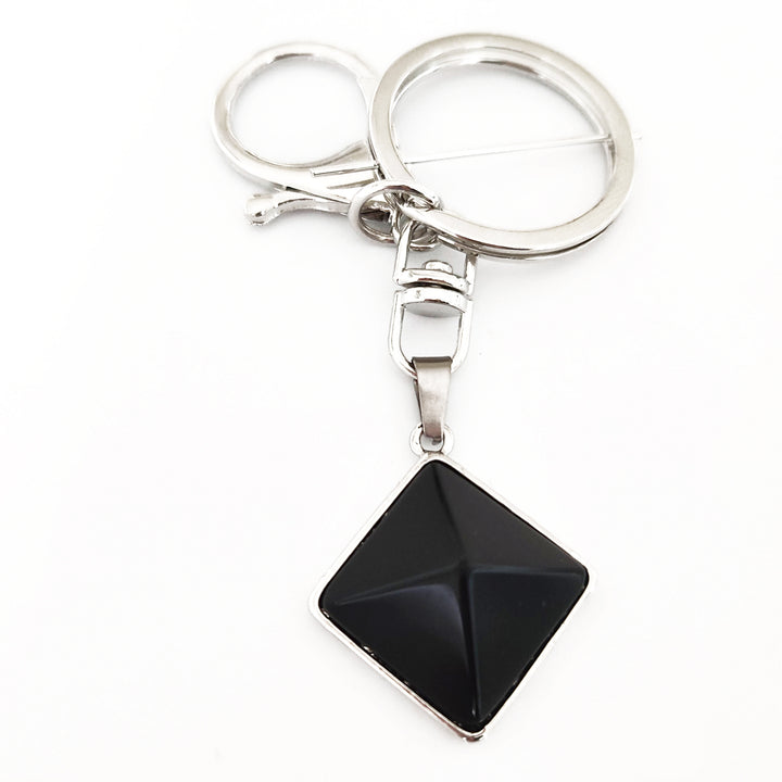 Pyramid Pendant Keyring - Black